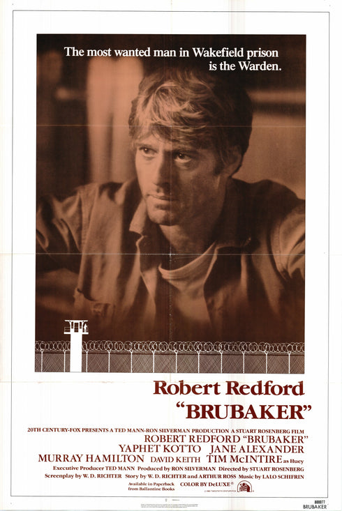 brubaker 1980 one sheet poster folded